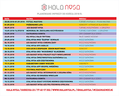 HARMONOGRAM HALI NYSA